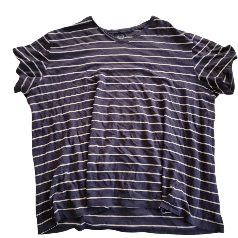 Men's merona navy blue striped tshirt xxl